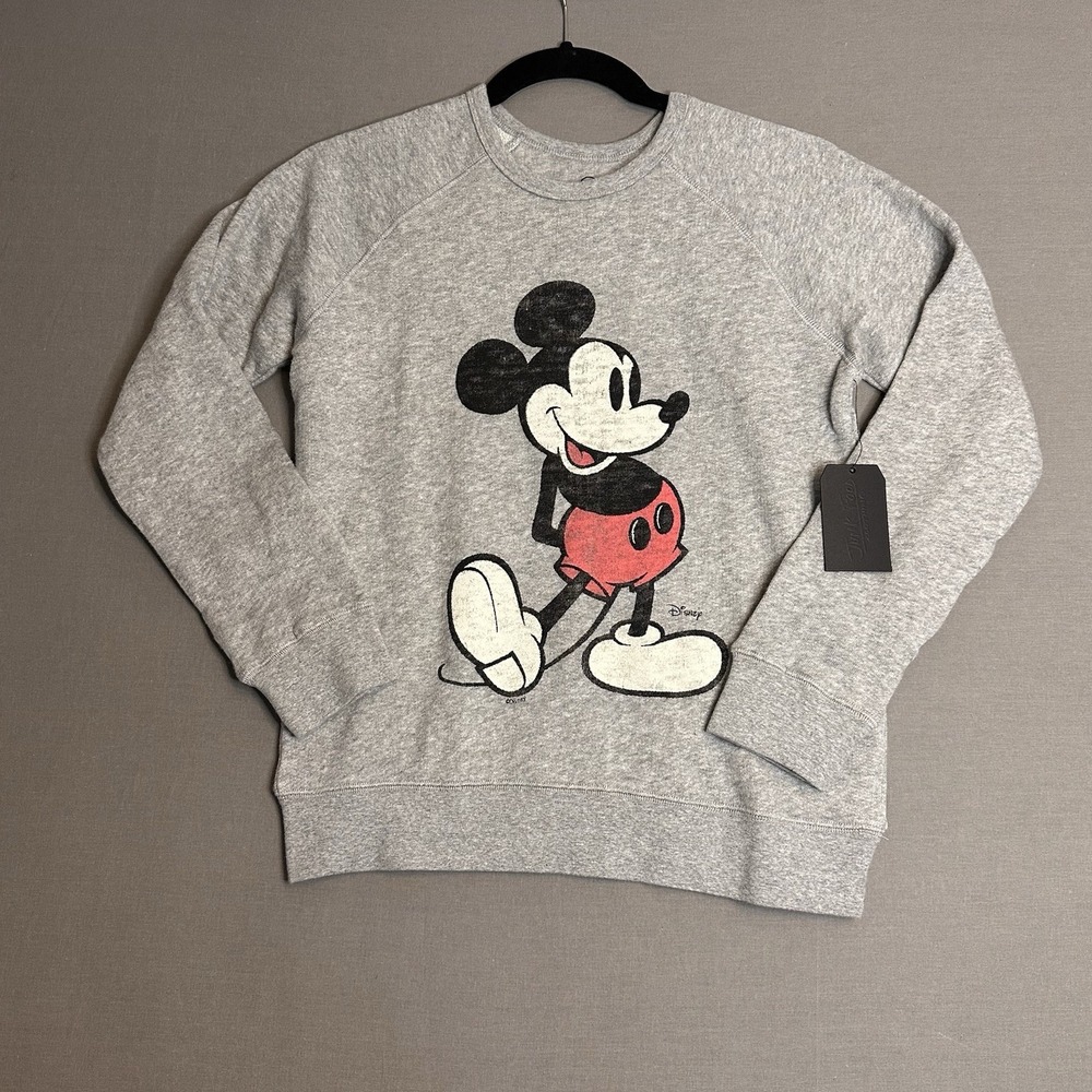 Pacsun Junk Food‎ Disney Mickey Mouse Kids Crewneck Pullover Sweatshirt L Gray
